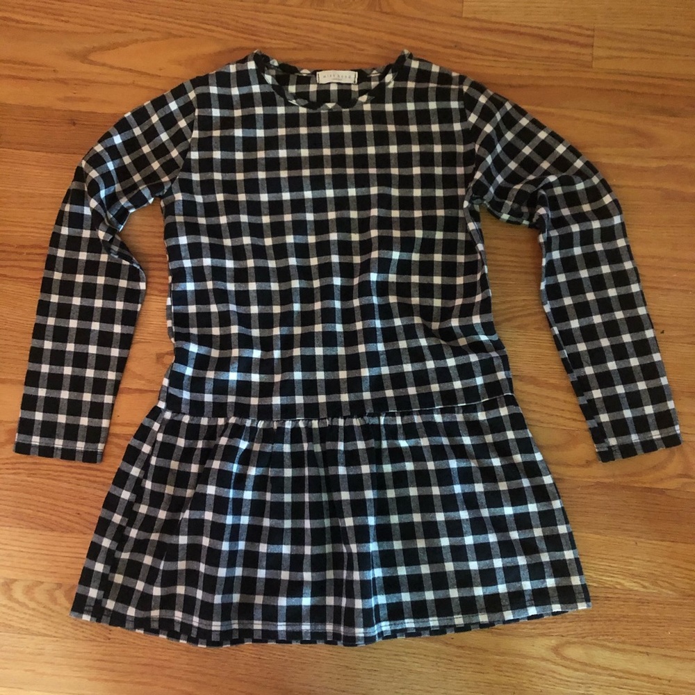 Miss Hong Black Plaid LS Flannel Top Size S